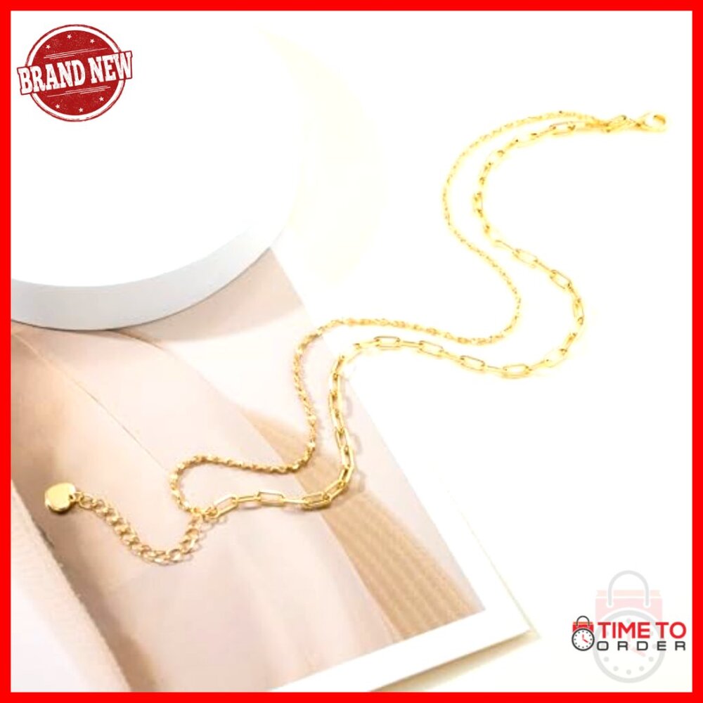 Double Layer Anklet Delicate Chain Paperclip Link… - image 5